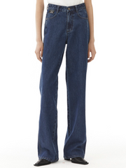 EMKM Signature Semi Wide Denim Pants Dark Blue